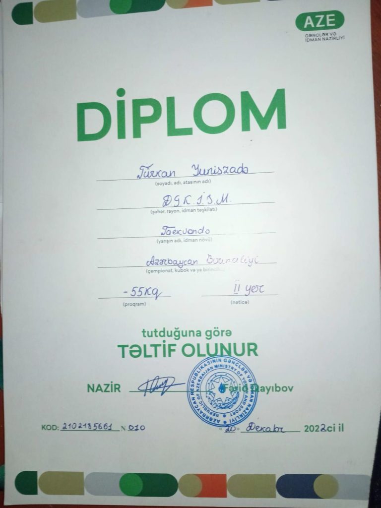 Yuniszadə Türkan – Azərbaycanın parlayan idman ulduzu - Şəkil 2