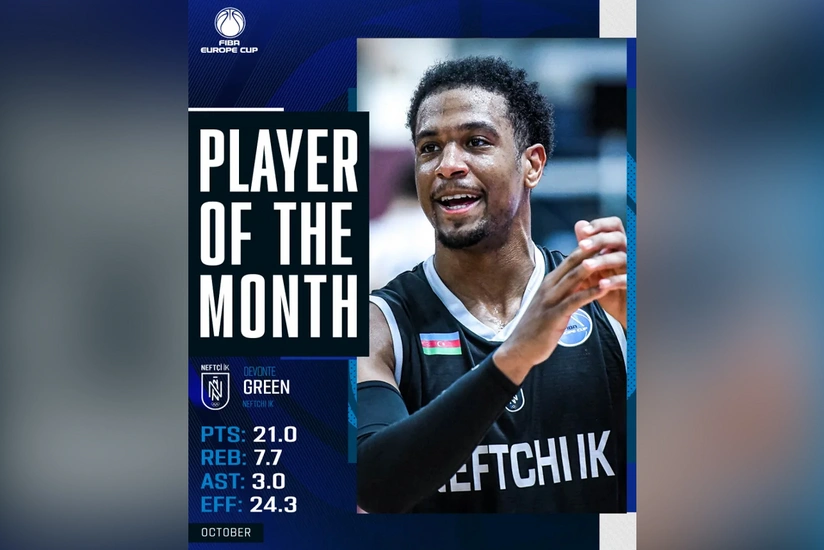 Devonte Qrin FIBA Avropa Kuboku turnirində oktyabr ayının ən yaxşı basketbolçusu seçilib
