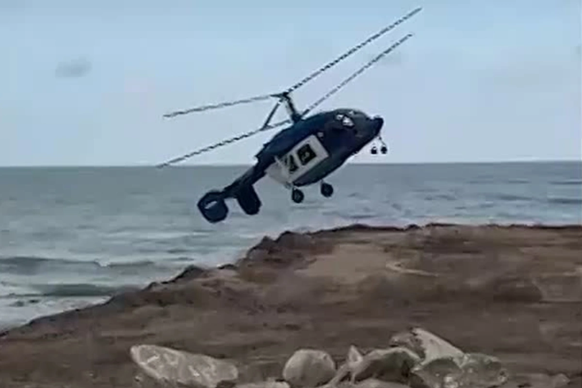 Dağıstanda qəzaya uğrayan helikopterin görüntüləri - VİDEO