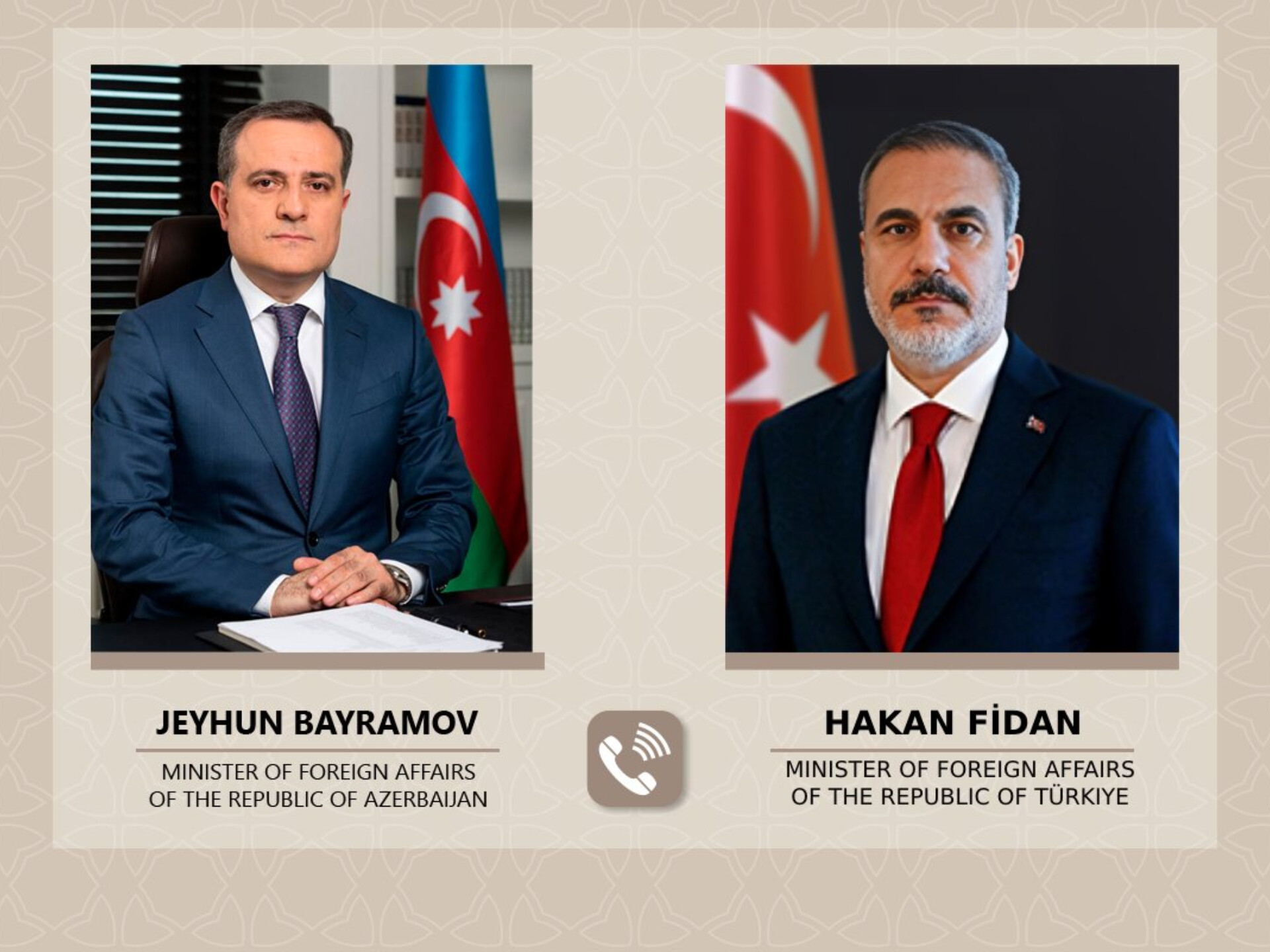 Ceyhun Bayramov və Hakan Fidan arasında telefon danışığı olub 